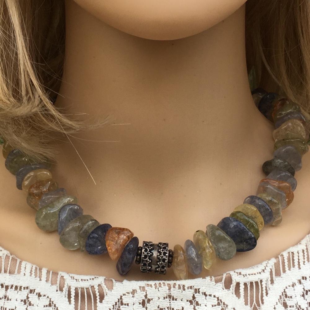 Multiple Colored Gemstone Necklace - image 7
